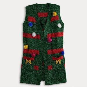 Sleevelesss Tinsel Christmas Sweater